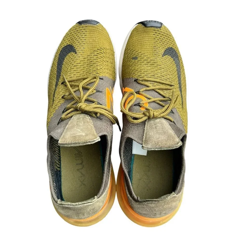 Nike Air Max 270 Flyknit Olive Flak Orange Mens Sz 11 Shoes A01023-301